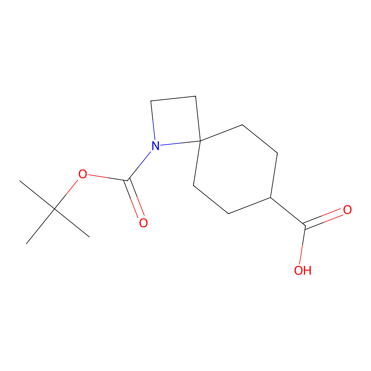 1-((Tert-butoxy)carbonyl)-1-azaspiro(3.5)nonane-7-carboxylic acid molecular structure, CAS 2385828-29-3