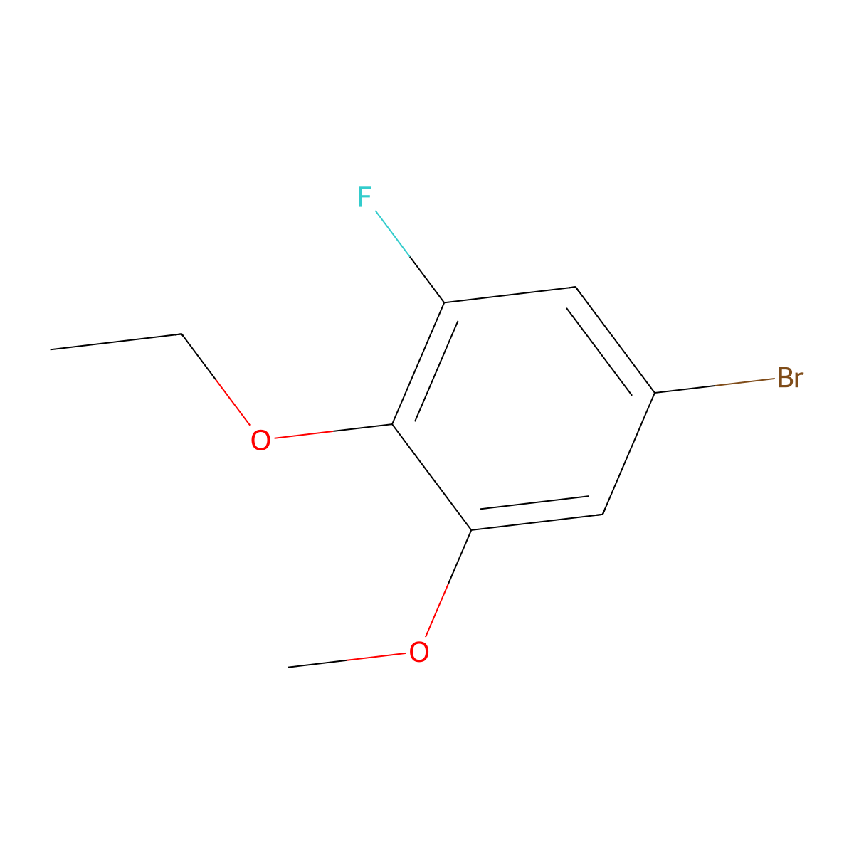 5-Bromo-2-ethoxy-1-fluoro-3-methoxybenzene molecular structure, CAS 2385830-55-5