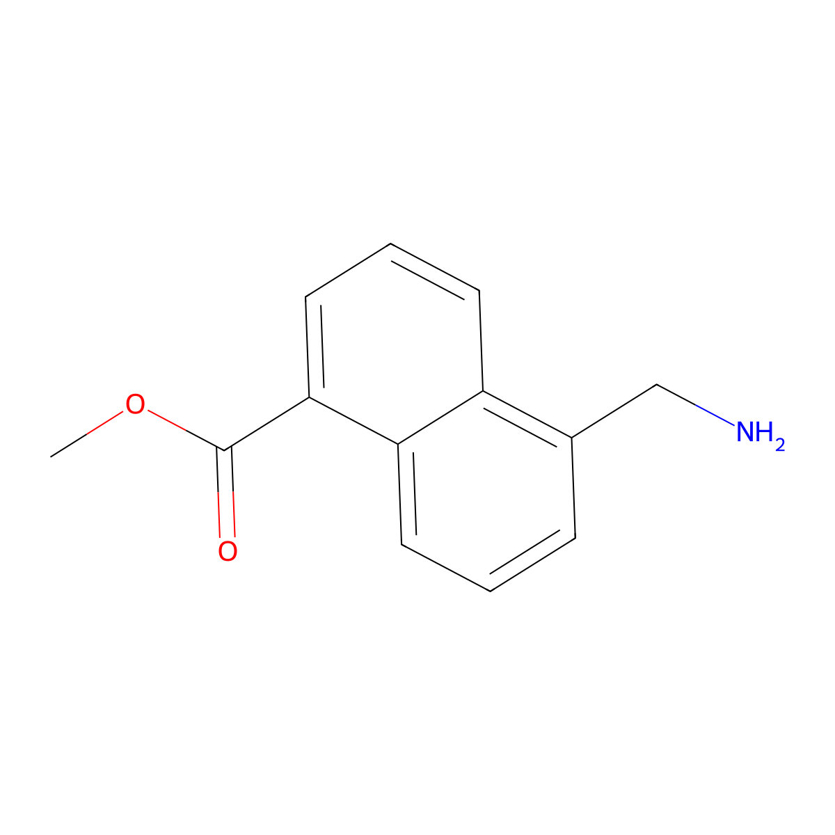 Methyl 5-(aminomethyl)naphthalene-1-carboxylate molecular structure, CAS 2385834-62-6