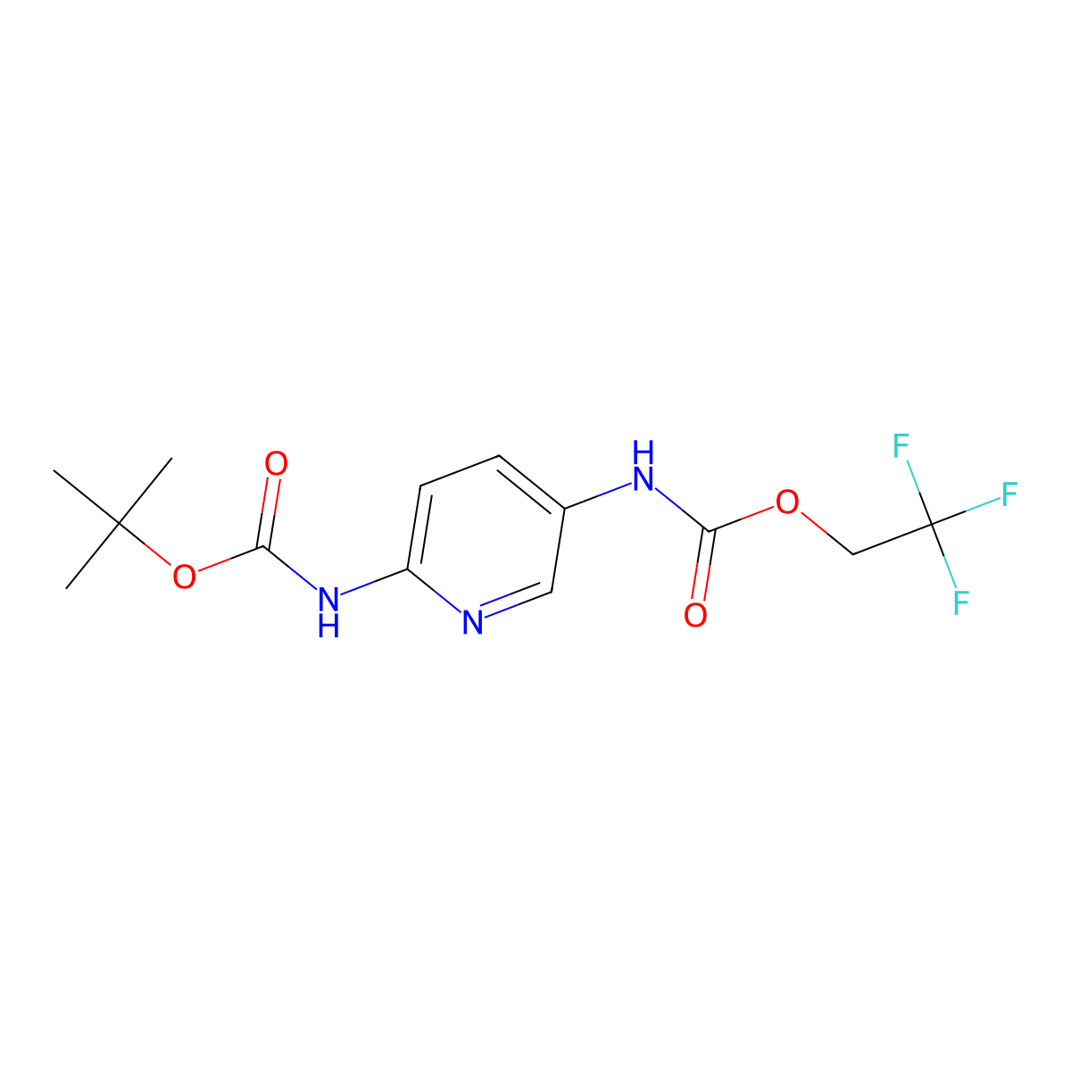 2,2,2-trifluoroethyl N-(6-{[(tert-butoxy)carbonyl]amino}pyridin-3-yl)carbamate molecular structure, CAS 2385840-94-6