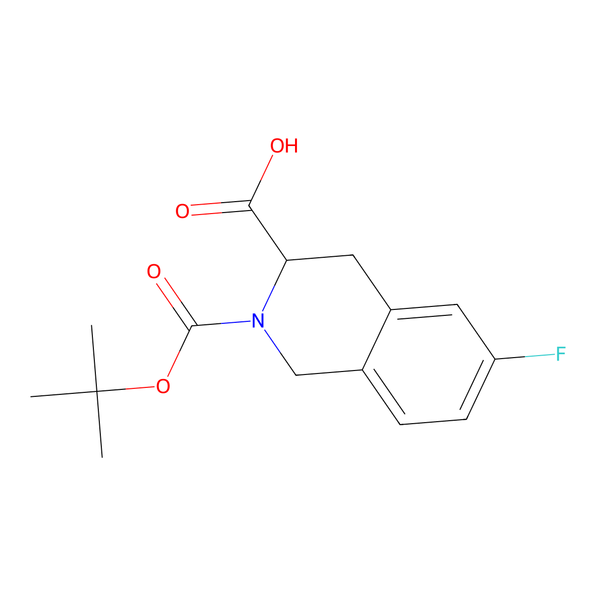 2-[(Tert-butoxy)carbonyl]-6-fluoro-1,2,3,4-tetrahydroisoquinoline-3-carboxylic acid molecular structure, CAS 2385841-38-1