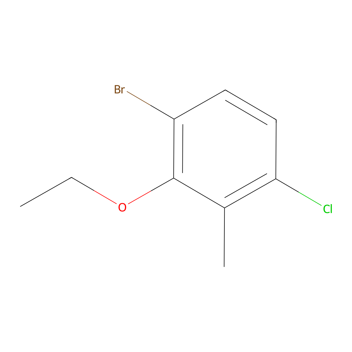 1-Bromo-4-chloro-2-ethoxy-3-methylbenZene molecular structure, CAS 2385847-64-1