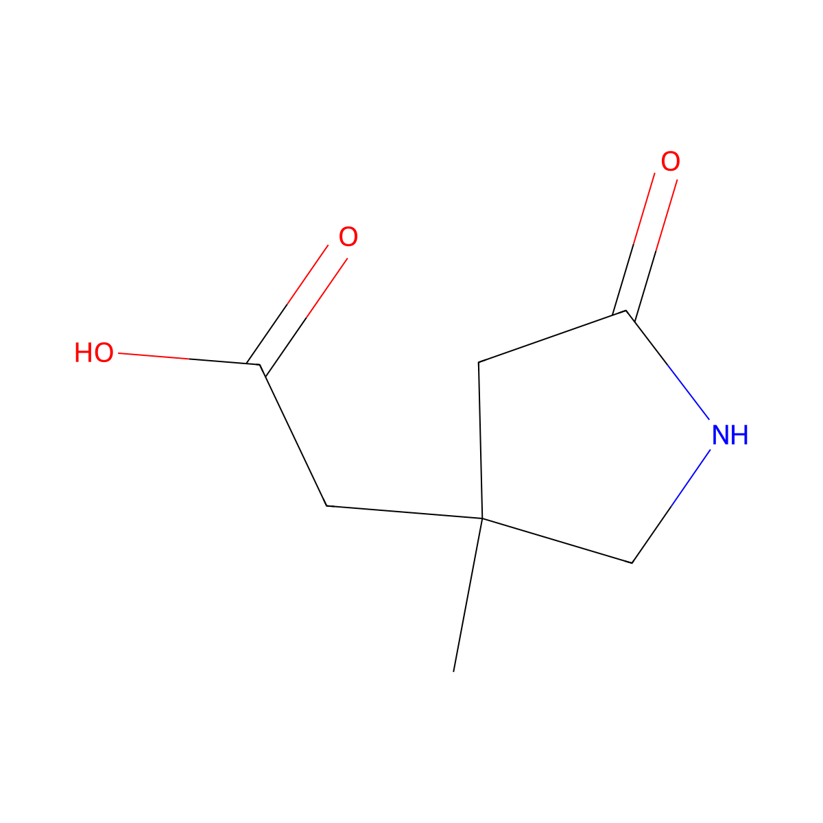 2-(3-Methyl-5-oxopyrrolidin-3-yl)acetic acid molecular structure, CAS 2385848-12-2