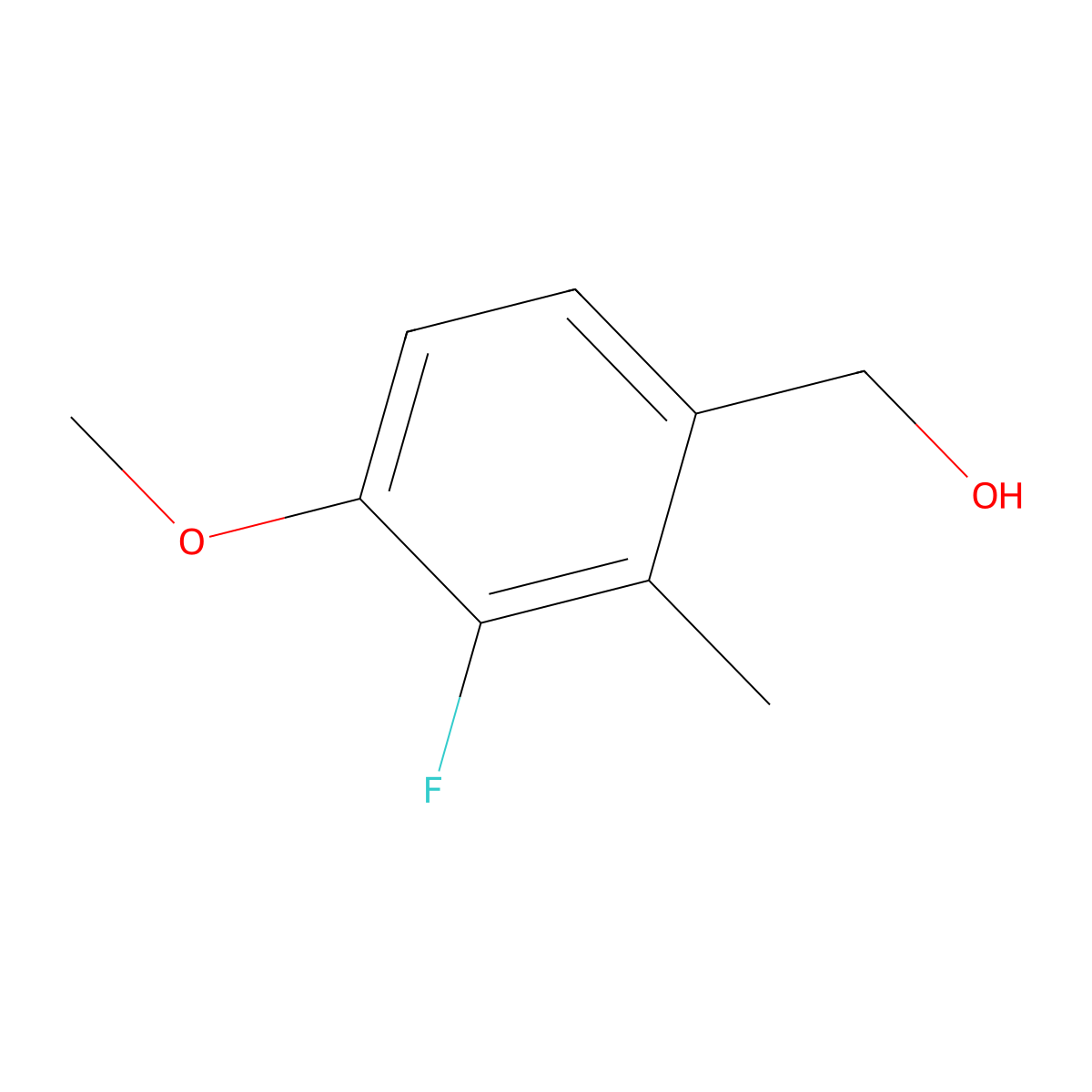 (3-Fluoro-4-methoxy-2-methylphenyl)methanol molecular structure, CAS 2385857-57-6