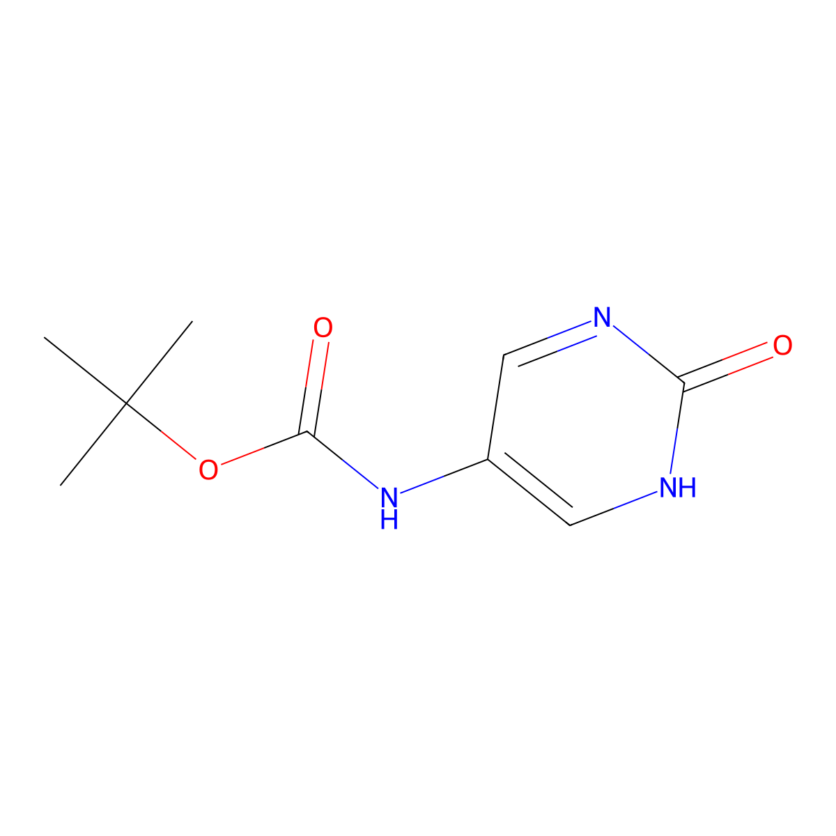 tert-butyl N-(2-oxo-1,2-dihydropyrimidin-5-yl)carbamate molecular structure, CAS 2385862-28-0