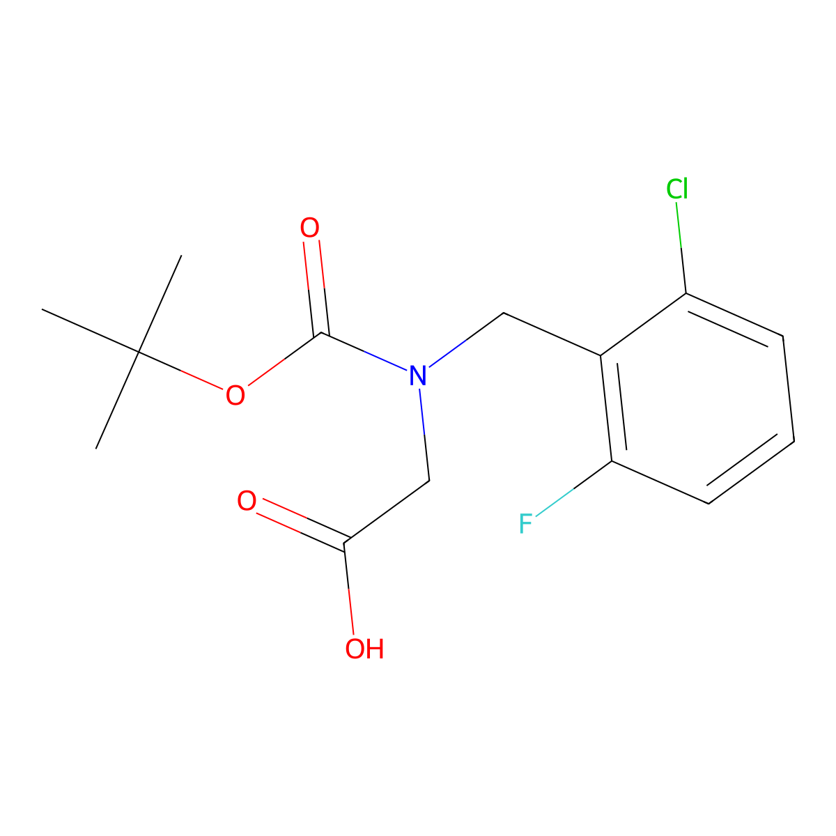 2-{[(Tert-butoxy)carbonyl][(2-chloro-6-fluorophenyl)methyl]amino}acetic acid molecular structure, CAS 2385864-86-6