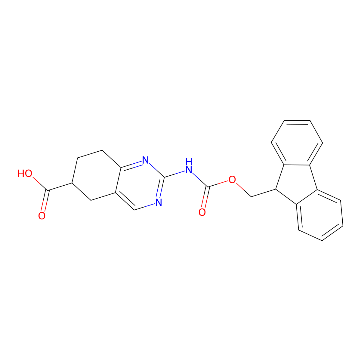 2-({[(9H-fluoren-9-yl)methoxy]carbonyl}amino)-5,6,7,8-tetrahydroquinazoline-6-carboxylic acid molecular structure, CAS 2385865-63-2