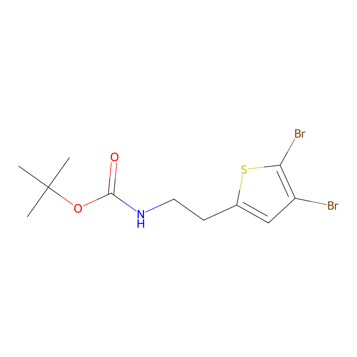 tert-butyl N-[2-(4,5-dibromothiophen-2-yl)ethyl]carbamate molecular structure, CAS 2385868-92-6