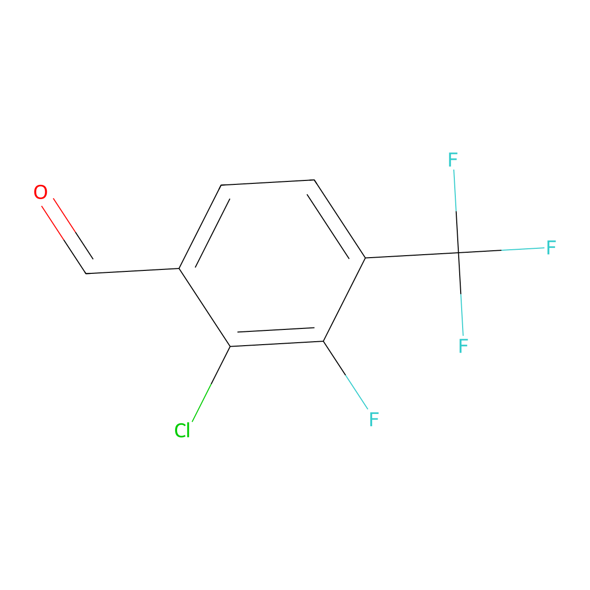 2-Chloro-3-fluoro-4-(trifluoromethyl)benzaldehyde molecular structure, CAS 2385871-45-2