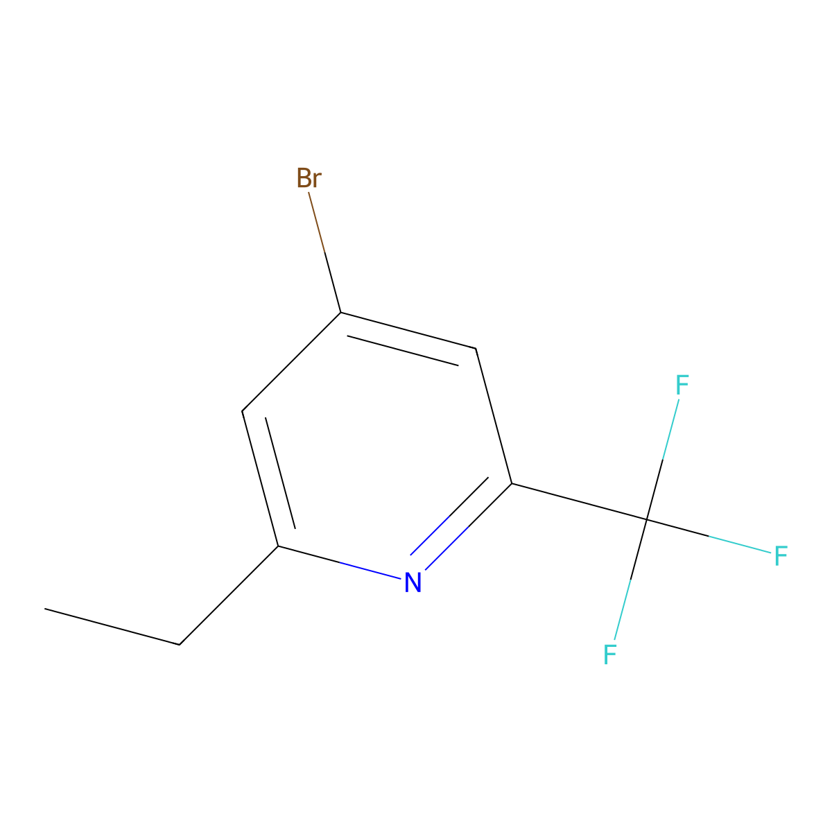 4-Bromo-2-ethyl-6-(trifluoromethyl)pyridine molecular structure, CAS 2385874-32-6