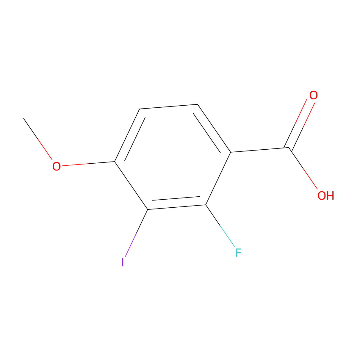 2-Fluoro-3-iodo-4-methoxybenzoic acid molecular structure, CAS 2385874-48-4