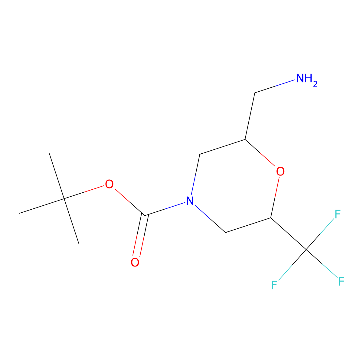 Tert-butyl 2-(aminomethyl)-6-(trifluoromethyl)morpholine-4-carboxylate molecular structure, CAS 2385891-12-1