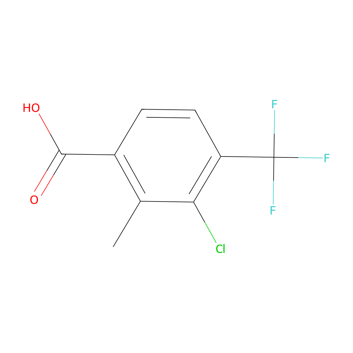 3-Chloro-2-methyl-4-(trifluoromethyl)benzoic acid molecular structure, CAS 2385896-27-3