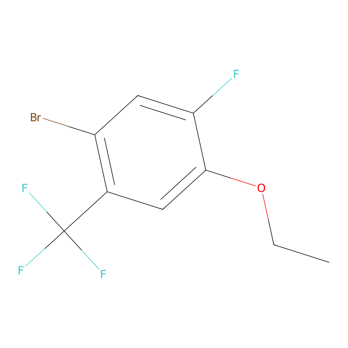 1-Bromo-4-ethoxy-5-fluoro-2-(trifluoromethyl)benzene molecular structure, CAS 2385897-94-7