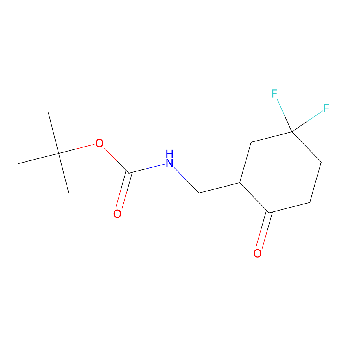 Tert-butyl N-[(5,5-difluoro-2-oxocyclohexyl)methyl]carbamate molecular structure, CAS 2385905-25-7