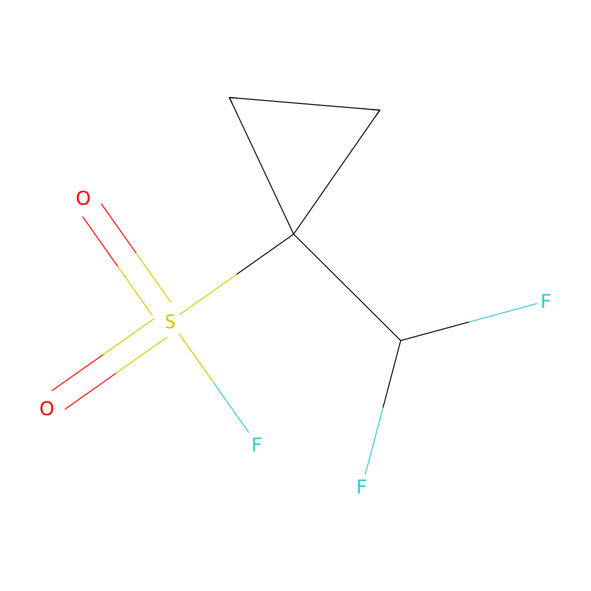 1-(Difluoromethyl)cyclopropane-1-sulfonyl fluoride molecular structure, CAS 2385906-82-9