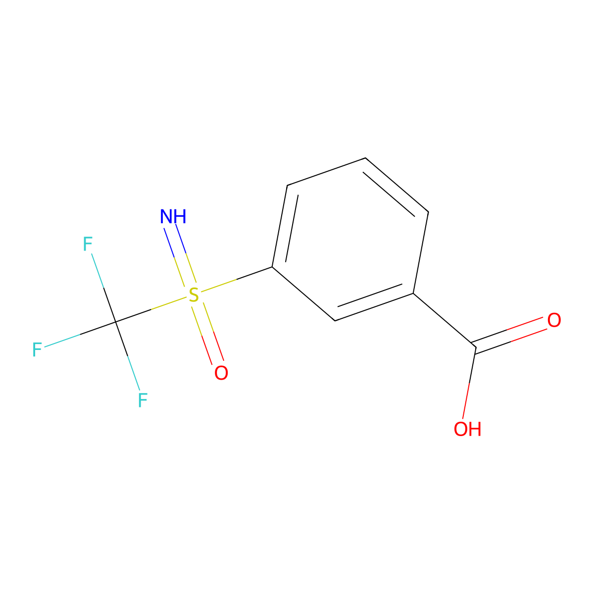 3-[Imino(oxo)(trifluoromethyl)-lambda6-sulfanyl]benzoic acid molecular structure, CAS 2385911-24-8