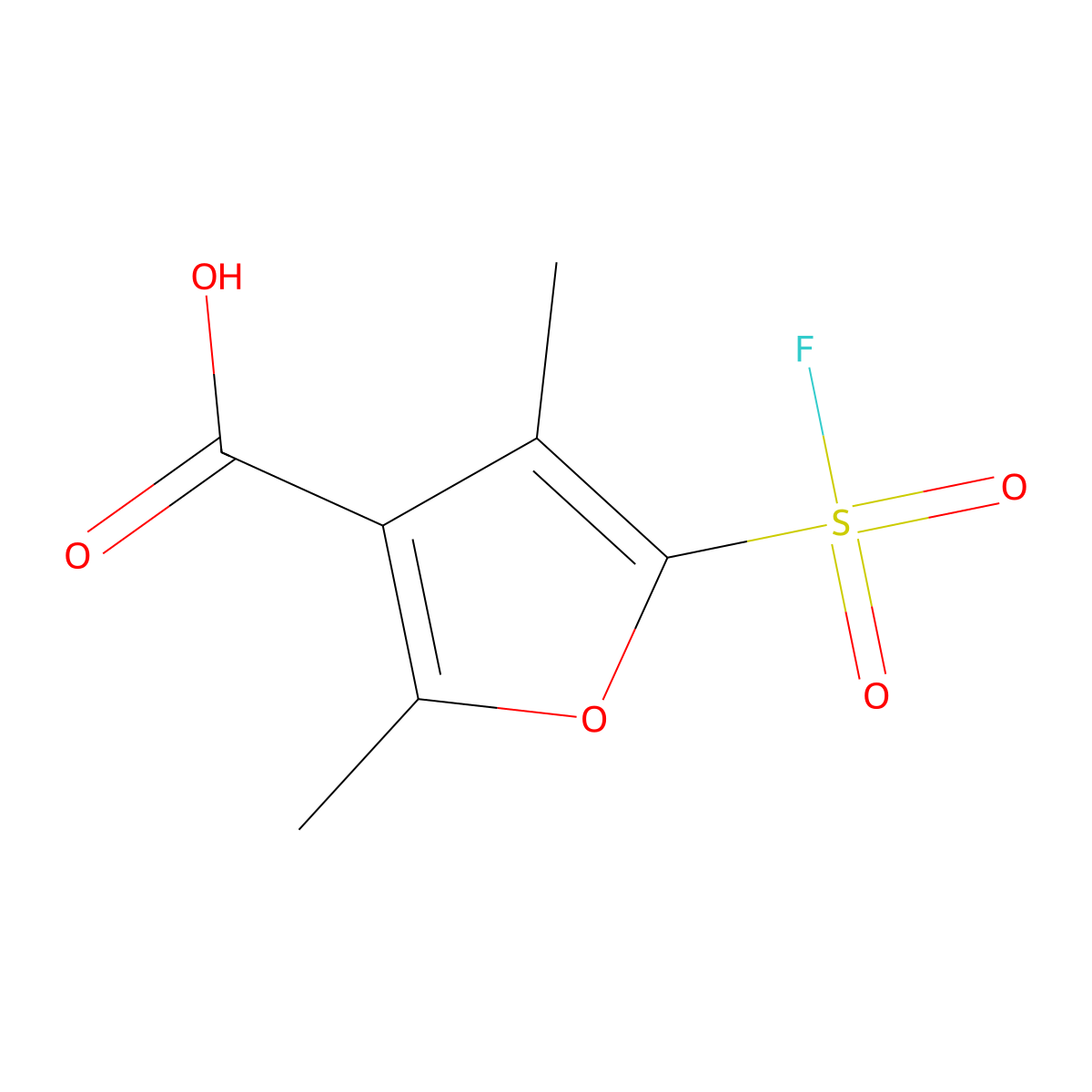 5-(Fluorosulfonyl)-2,4-dimethylfuran-3-carboxylic acid molecular structure, CAS 2385911-28-2