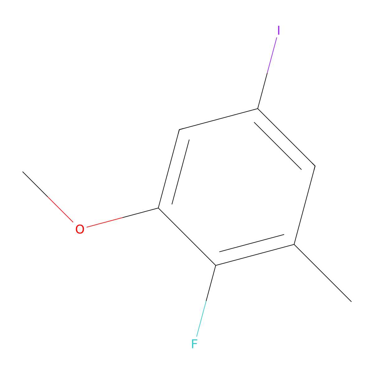 2-Fluoro-5-iodo-1-methoxy-3-methylbenzene molecular structure, CAS 2385912-03-6