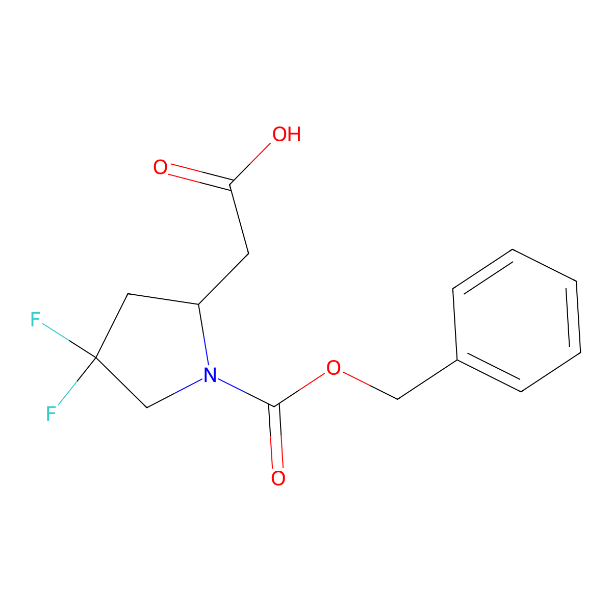 2-{1-[(Benzyloxy)carbonyl]-4,4-difluoropyrrolidin-2-yl}acetic acid molecular structure, CAS 2385912-30-9