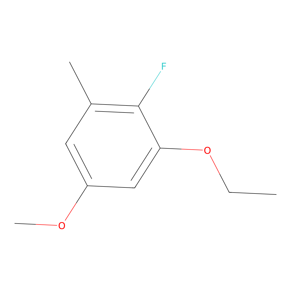 1-Ethoxy-2-fluoro-5-methoxy-3-methylbenzene molecular structure, CAS 2385913-37-9