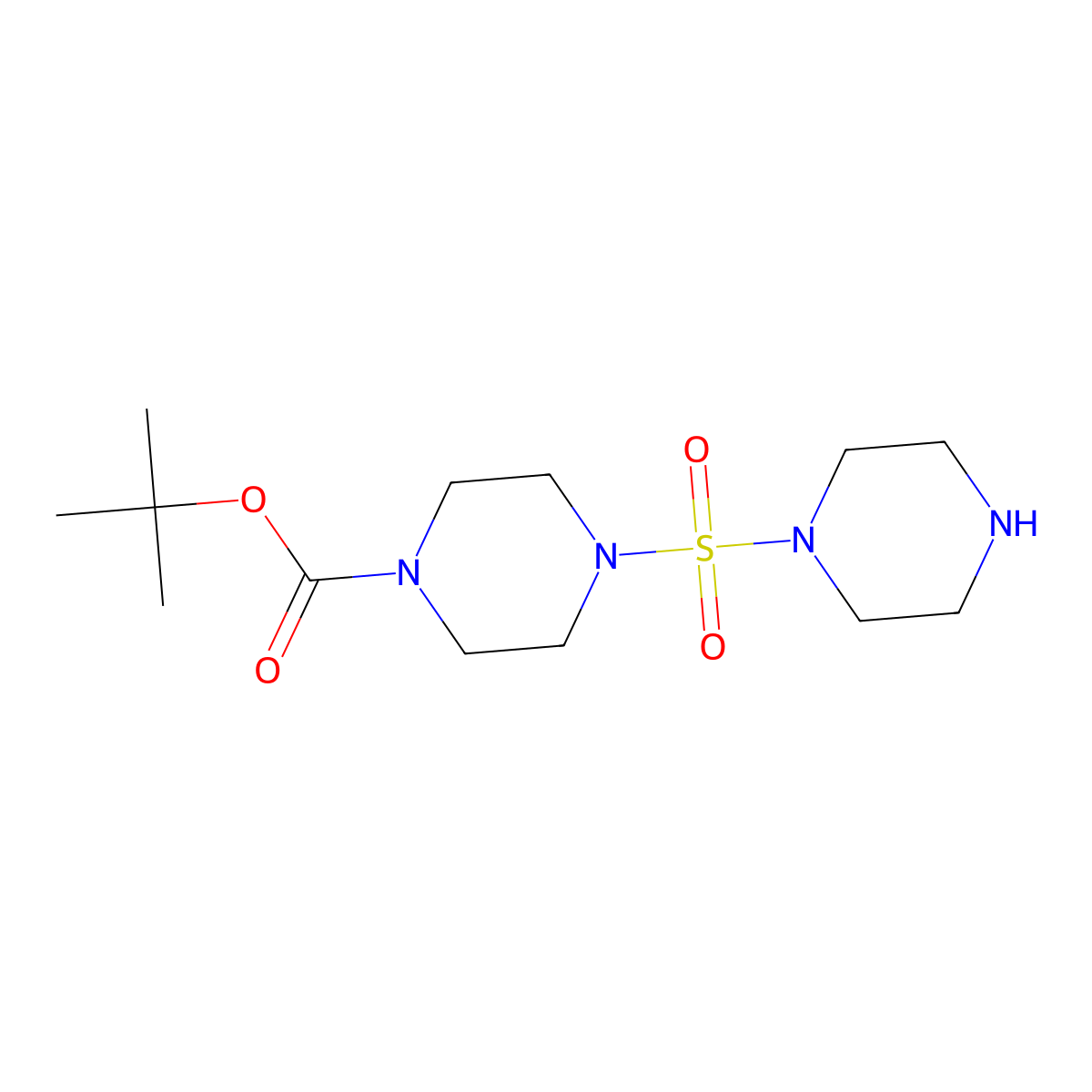 Tert-butyl 4-(piperazine-1-sulfonyl)piperazine-1-carboxylate molecular structure, CAS 2385913-63-1