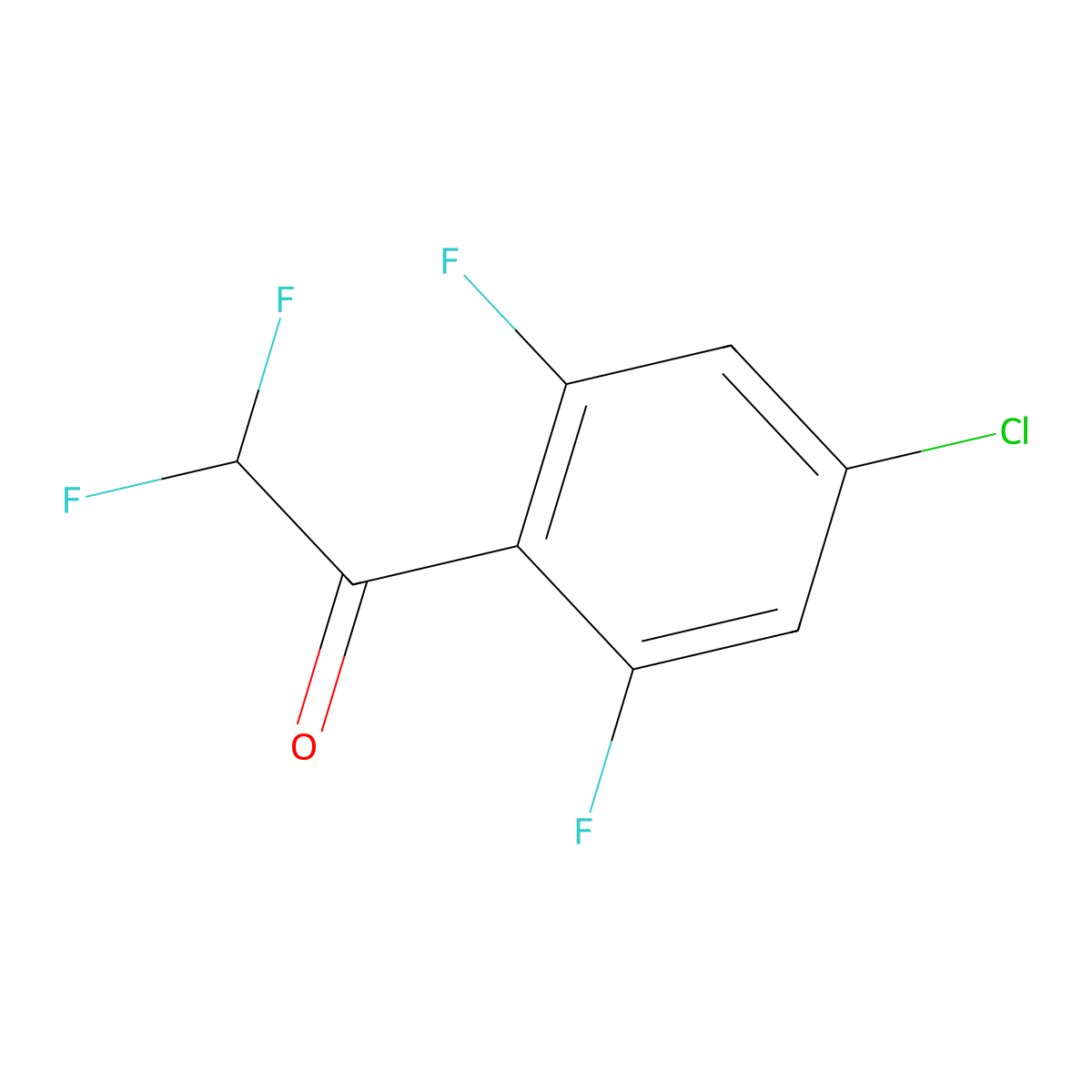 1-(4-Chloro-2,6-difluorophenyl)-2,2-difluoroethanone molecular structure, CAS 2385920-22-7