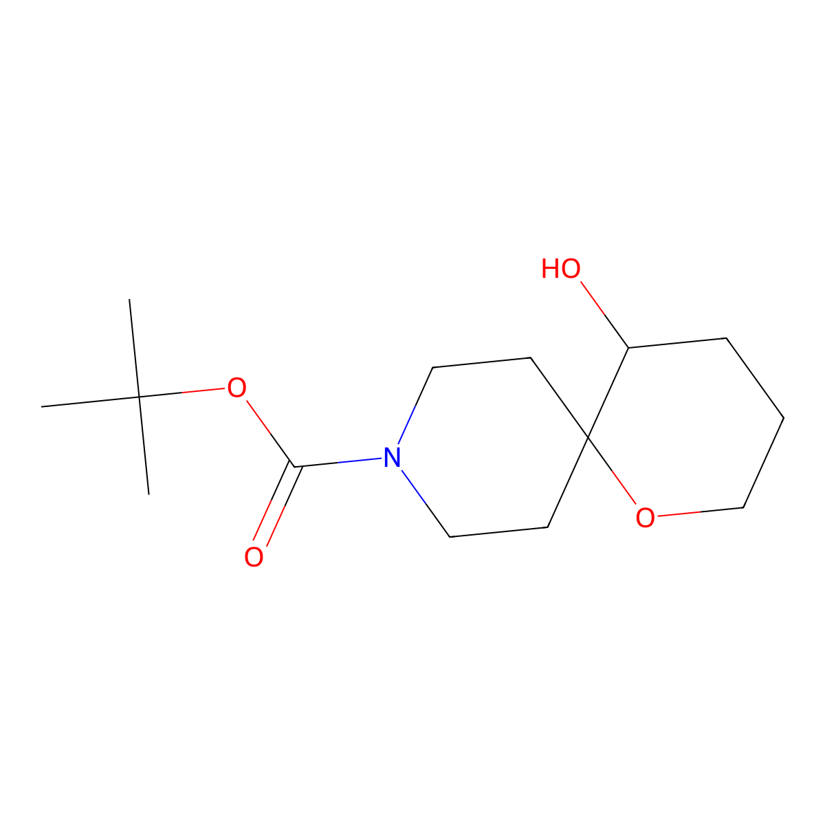 Tert-butyl 5-hydroxy-1-oxa-9-azaspiro[5.5]undecane-9-carboxylate molecular structure, CAS 2385922-93-8