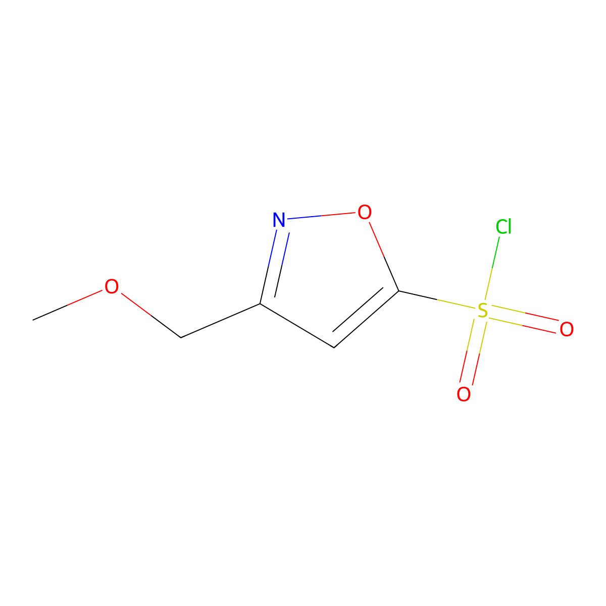 3-(Methoxymethyl)-1,2-oxazole-5-sulfonylchloride molecular structure, CAS 2385924-43-4