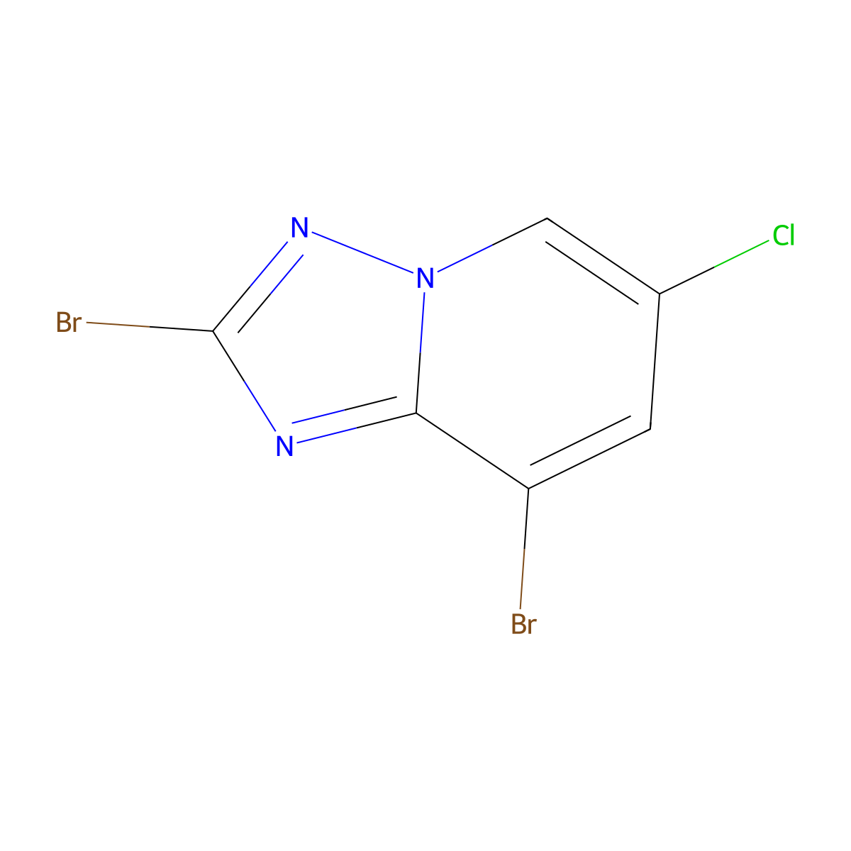 2,8-Dibromo-6-chloro-[1,2,4]triazolo[1,5-A]pyridine molecular structure, CAS 2385925-64-2