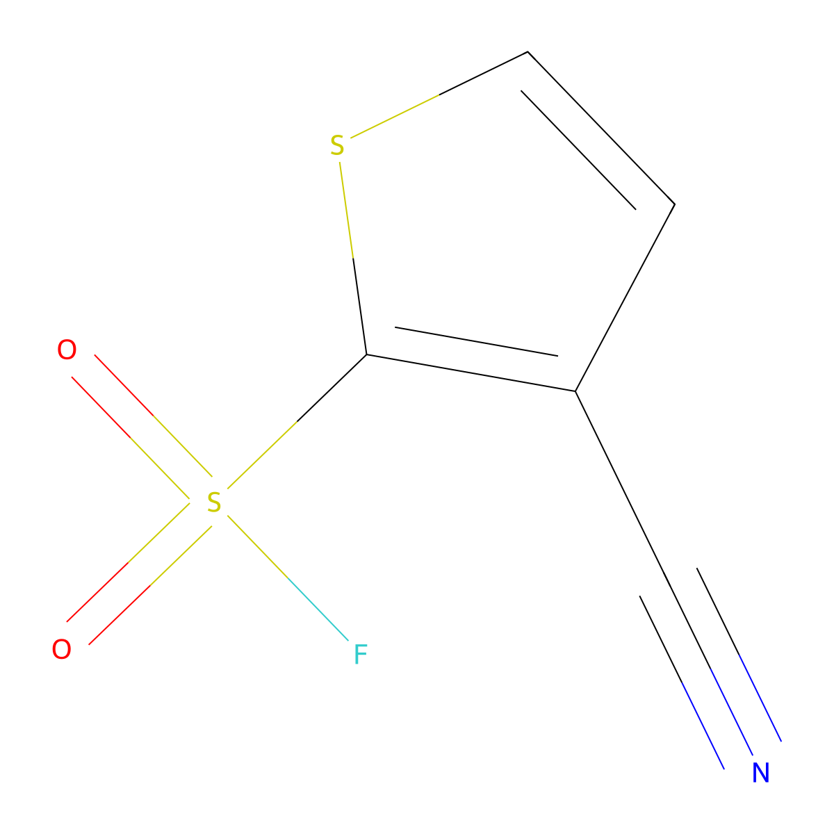 3-Cyanothiophene-2-sulfonyl fluoride molecular structure, CAS 2385928-93-6