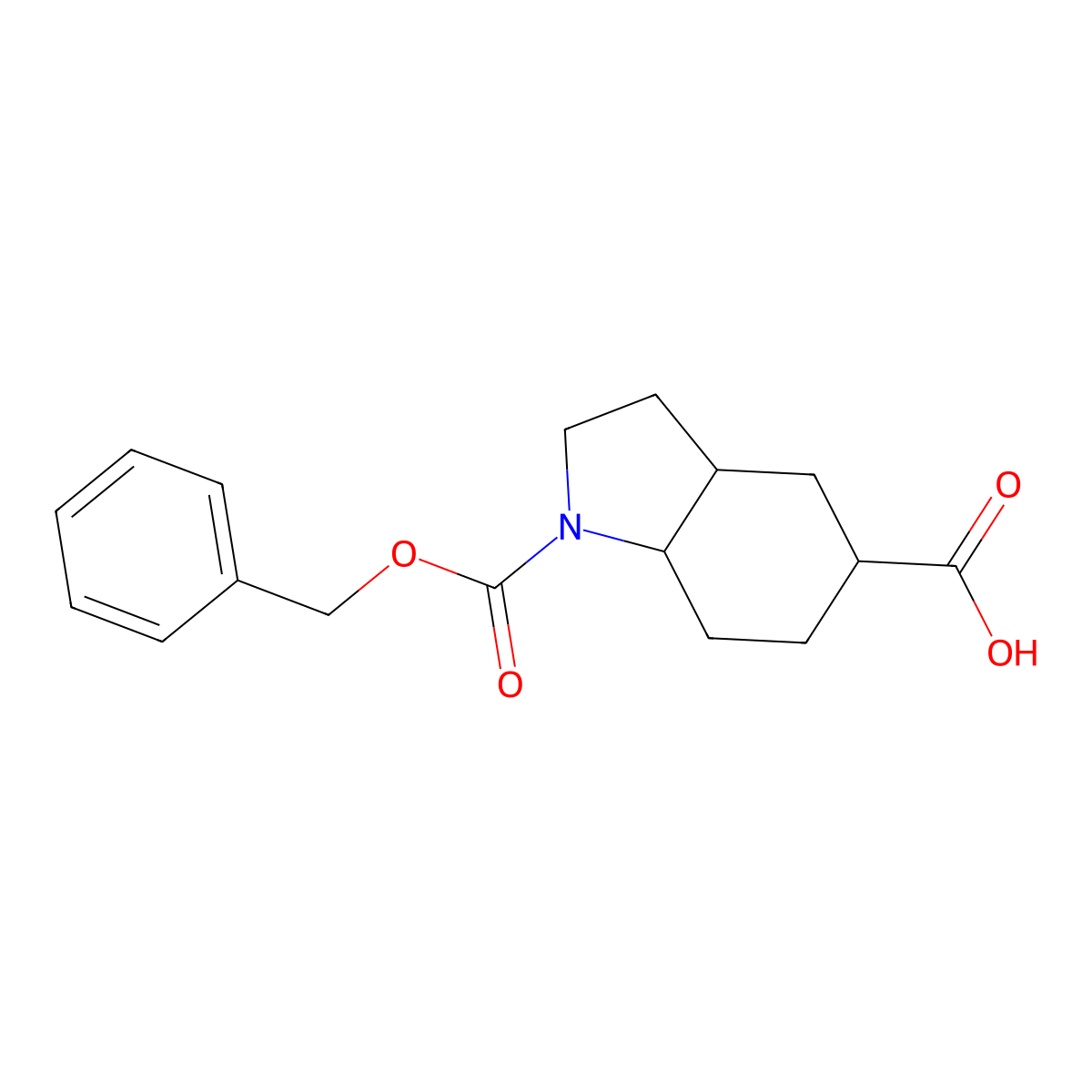 1-[(benzyloxy)carbonyl]-octahydro-1H-indole-5-carboxylic acid molecular structure, CAS 2385939-65-9
