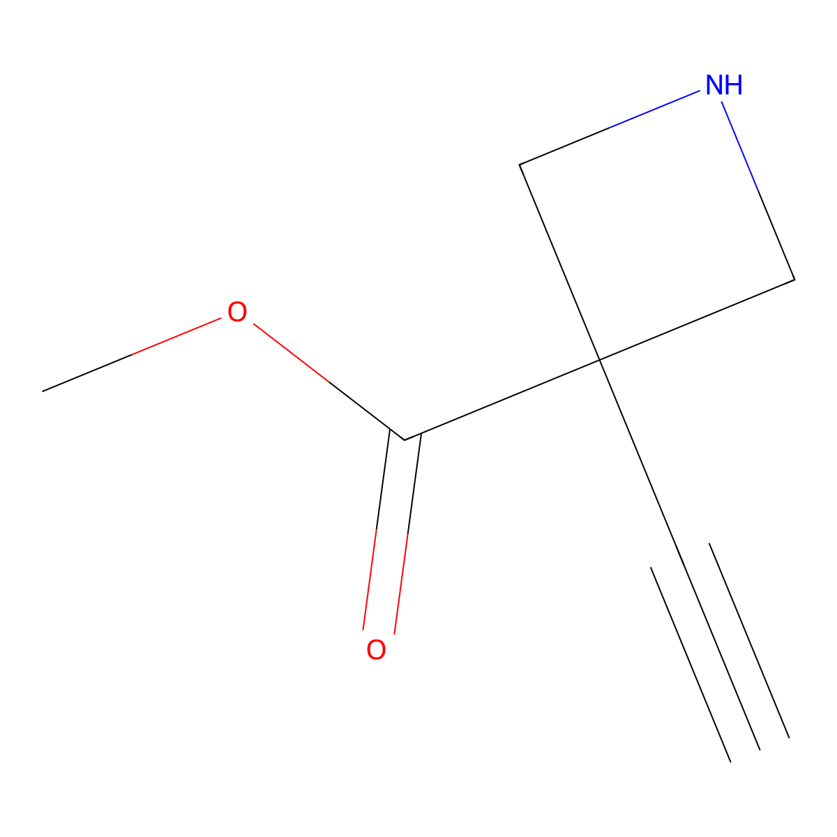 Methyl 3-ethynylazetidine-3-carboxylate molecular structure, CAS 2385940-63-4