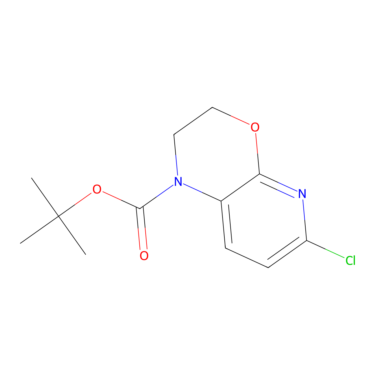 tert-butyl 6-chloro-1H,2H,3H-pyrido[2,3-b][1,4]oxazine-1-carboxylate molecular structure, CAS 2385941-31-9