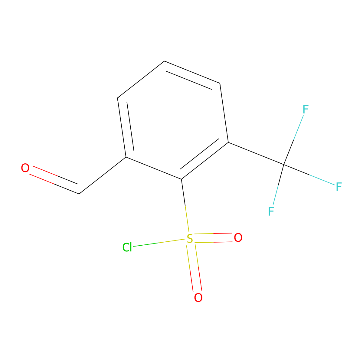 2-Formyl-6-(trifluoromethyl)benzene-1-sulfonyl chloride molecular structure, CAS 2385944-99-8