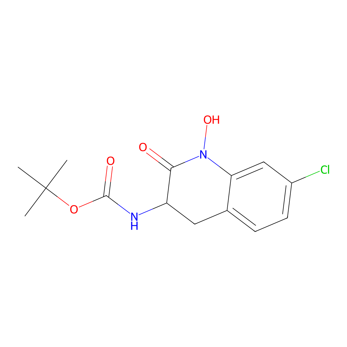 tert-butyl N-(7-chloro-1-hydroxy-2-oxo-1,2,3,4-tetrahydroquinolin-3-yl)carbamate molecular structure, CAS 2385950-03-6