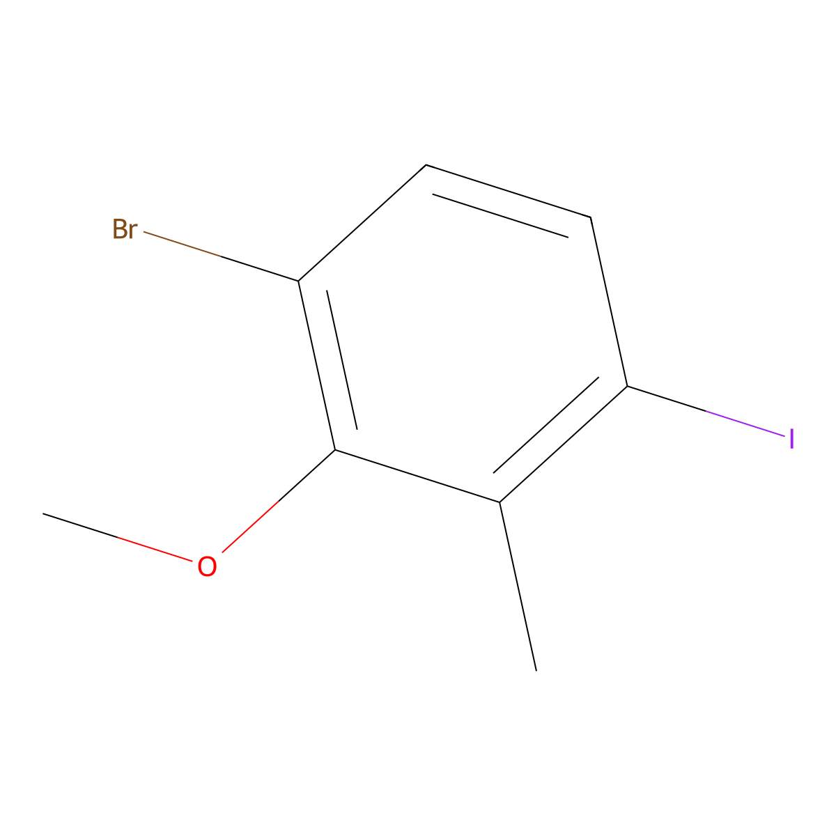 1-Bromo-4-iodo-2-methoxy-3-methylbenzene molecular structure, CAS 2385950-60-5