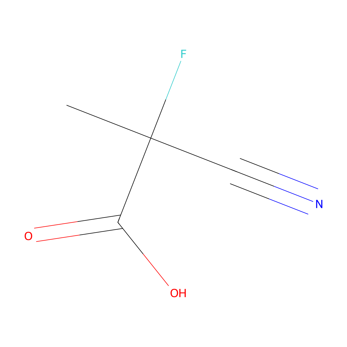 2-Cyano-2-fluoropropanoic acid molecular structure, CAS 2385951-31-3