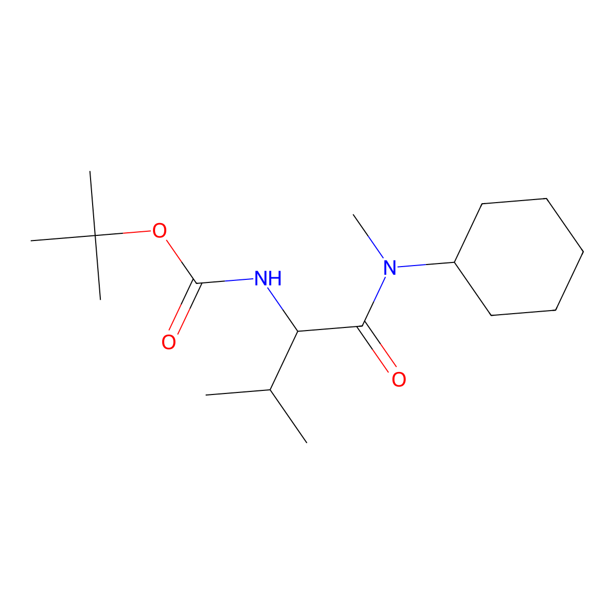 tert-butyl N-{1-[cyclohexyl(methyl)carbamoyl]-2-methylpropyl}carbamate molecular structure, CAS 2385951-69-7