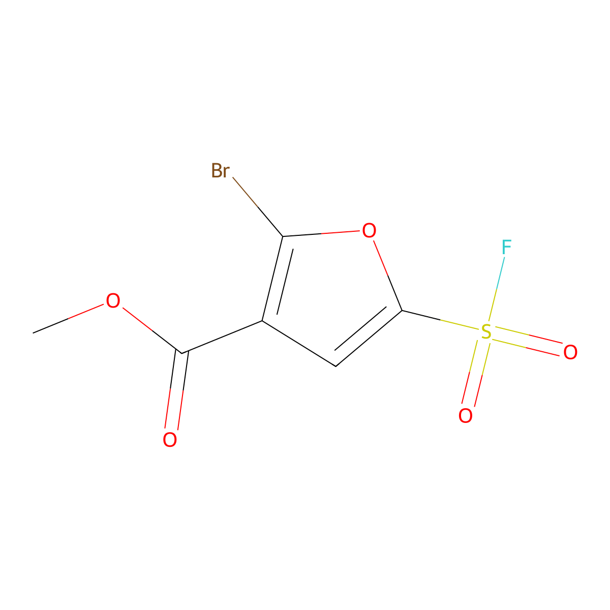 Methyl 2-bromo-5-(fluorosulfonyl)furan-3-carboxylate molecular structure, CAS 2385952-27-0