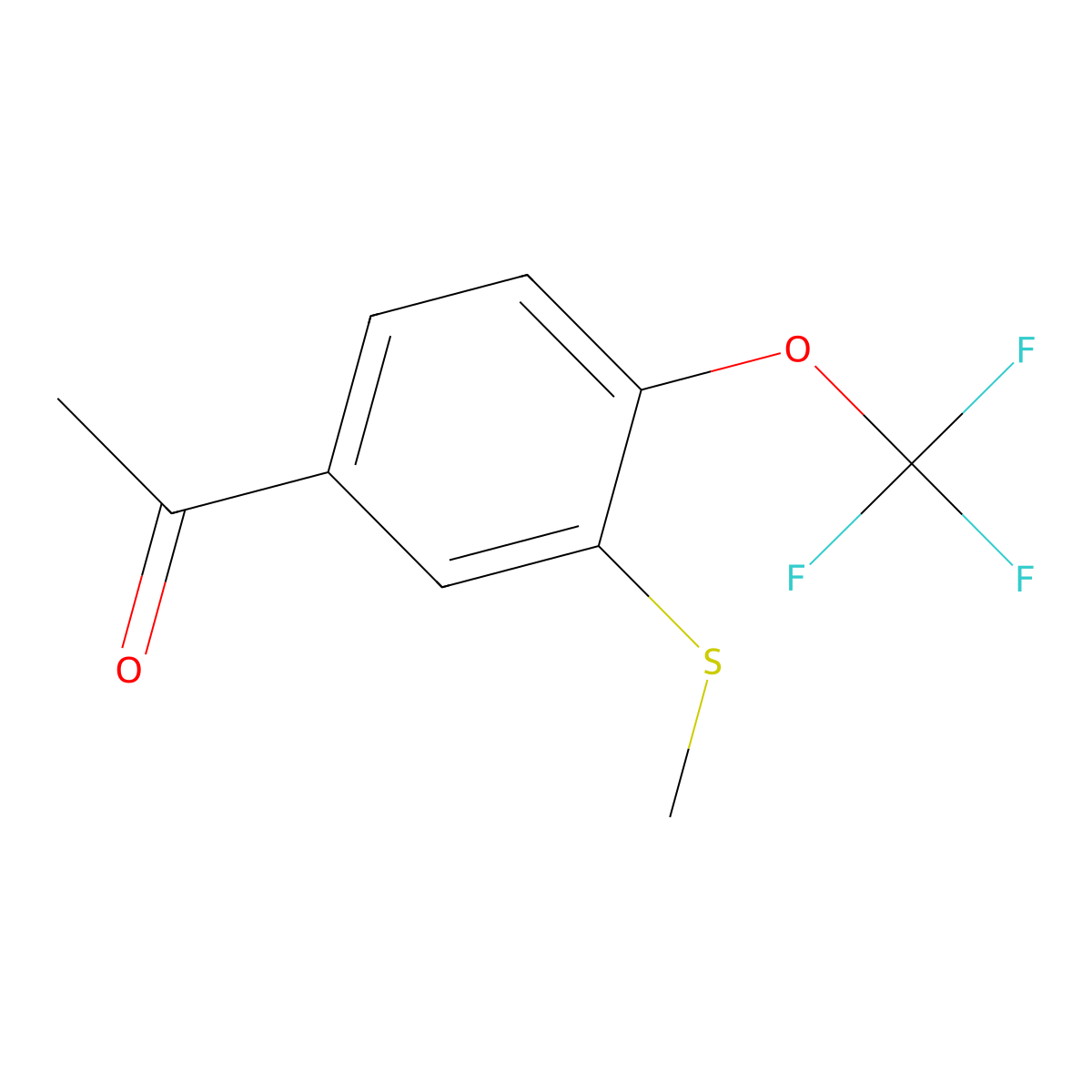 1-(3-(Methylthio)-4-(trifluoromethoxy)phenyl)ethanone molecular structure, CAS 2385952-85-0
