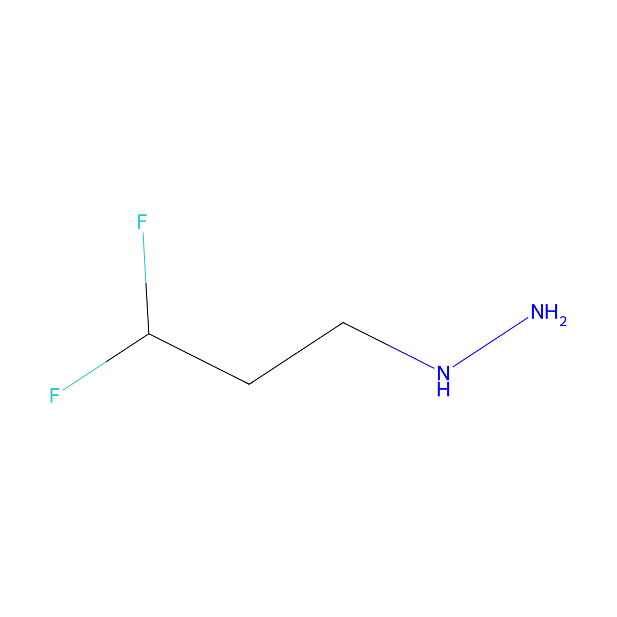 (3,3-Difluoropropyl)hydrazine molecular structure, CAS 2385954-51-6
