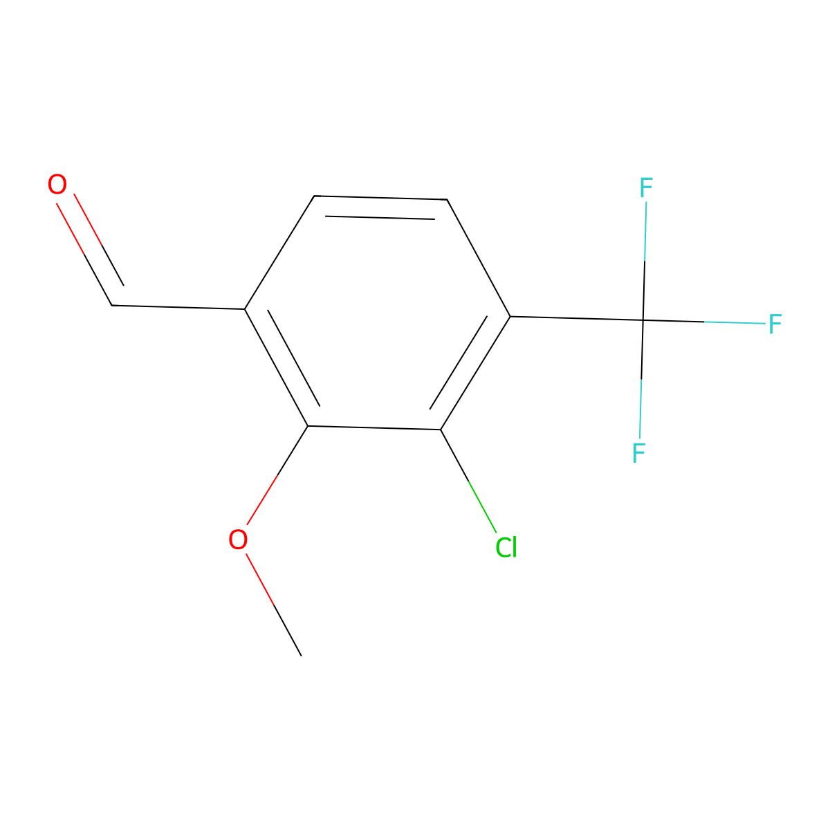 3-Chloro-2-methoxy-4-(trifluoromethyl)benzaldehyde molecular structure, CAS 2385955-15-5