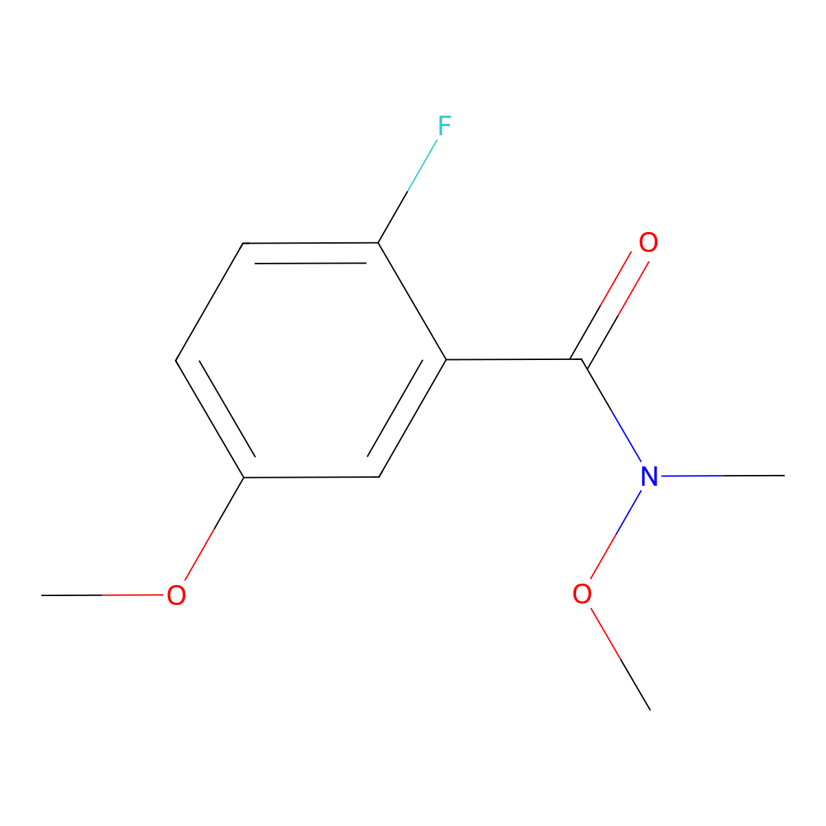 2-Fluoro-N,5-dimethoxy-N-methylbenzamide molecular structure, CAS 2385956-19-2