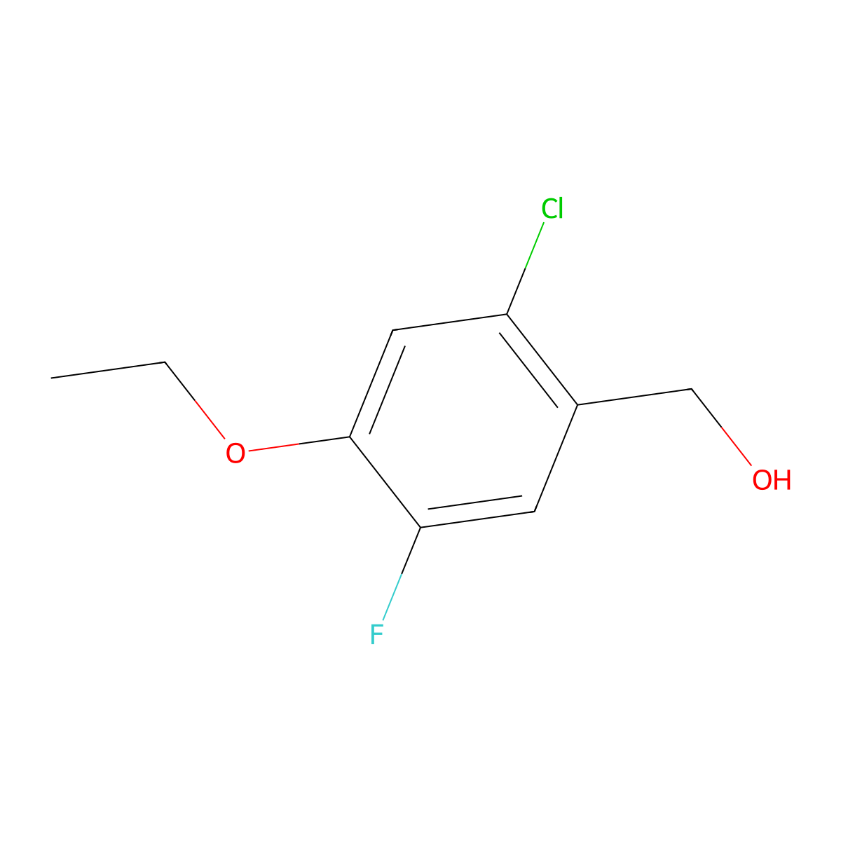 (2-Chloro-4-ethoxy-5-fluorophenyl)methanol molecular structure, CAS 2385961-78-2