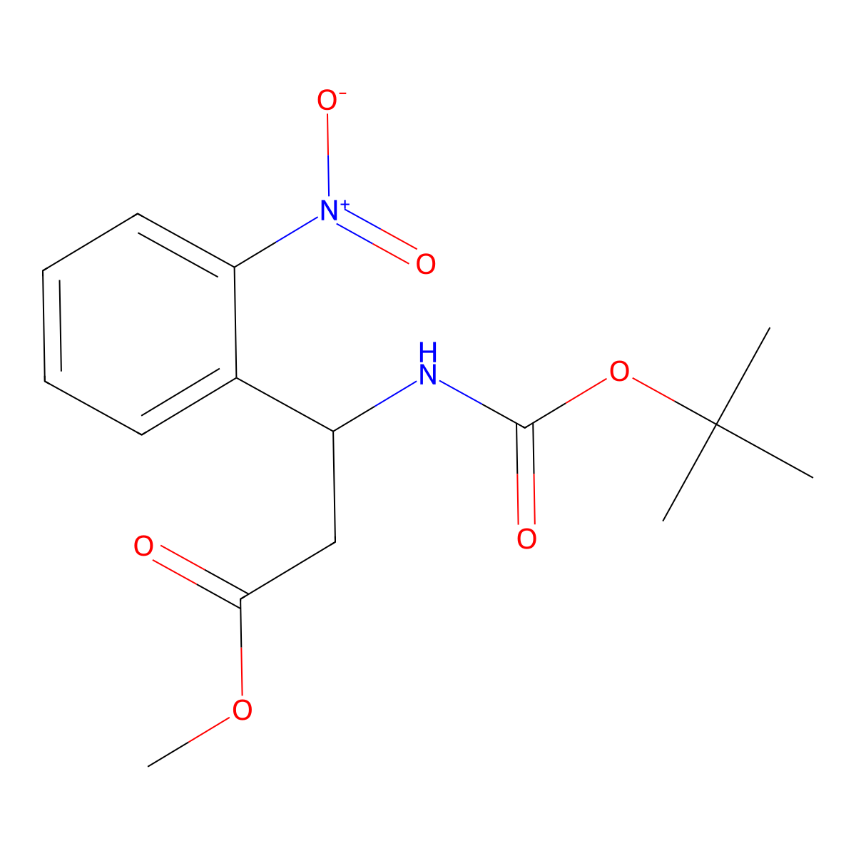 Methyl 3-{[(tert-butoxy)carbonyl]amino-3-(2-nitrophenyl)propanoate molecular structure, CAS 2385962-07-0