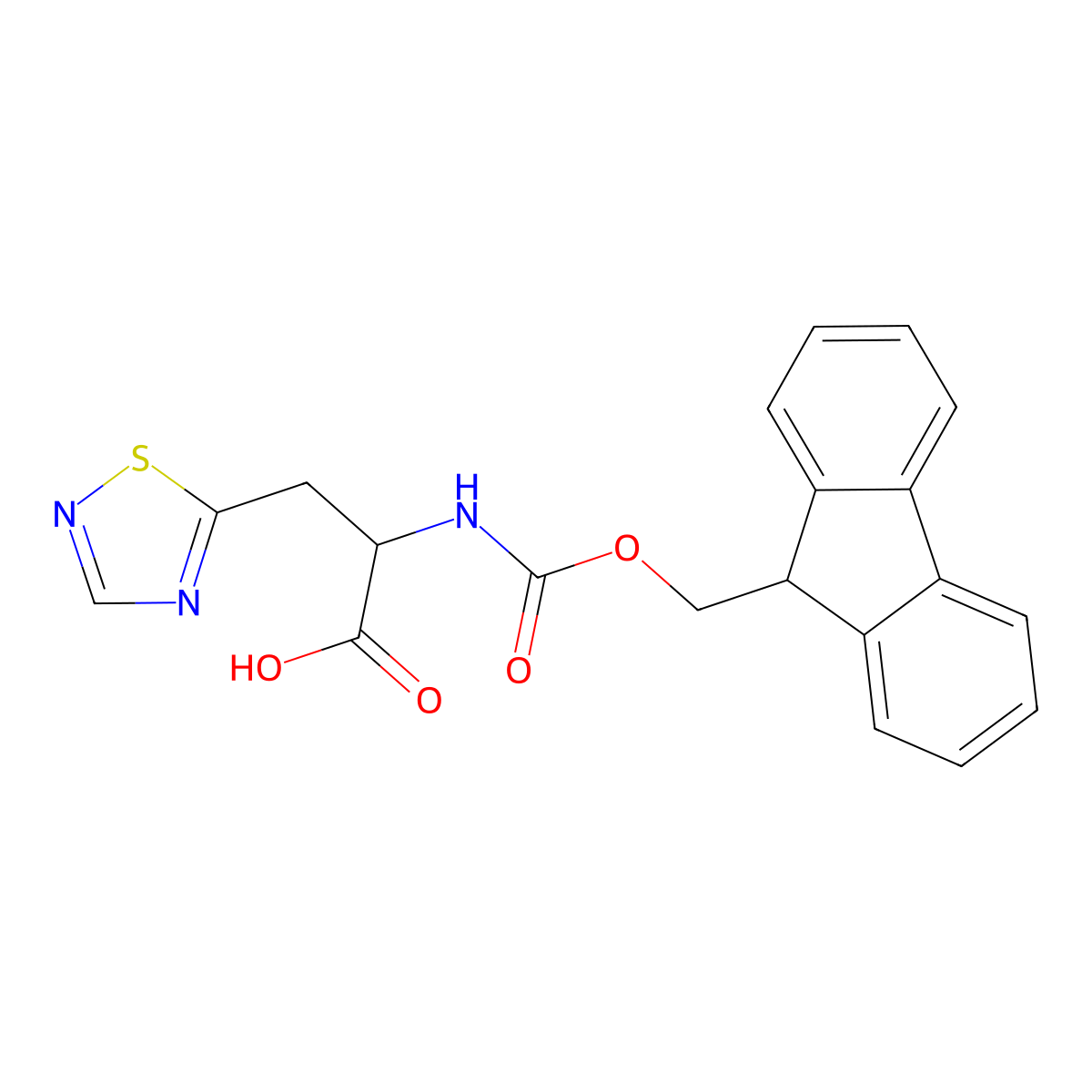 2-({[(9H-fluoren-9-yl)methoxy]carbonyl}amino)-3-(1,2,4-thiadiazol-5-yl)propanoic acid molecular structure, CAS 2385968-92-1