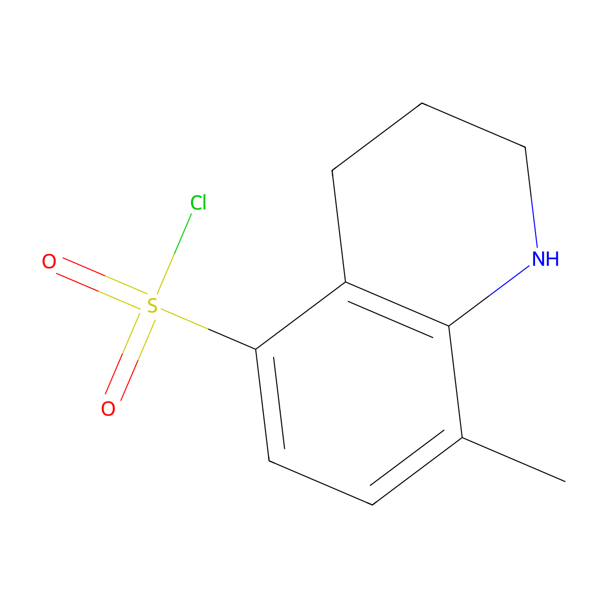 8-Methyl-1,2,3,4-tetrahydroquinoline-5-sulfonyl chloride molecular structure, CAS 2385975-88-0