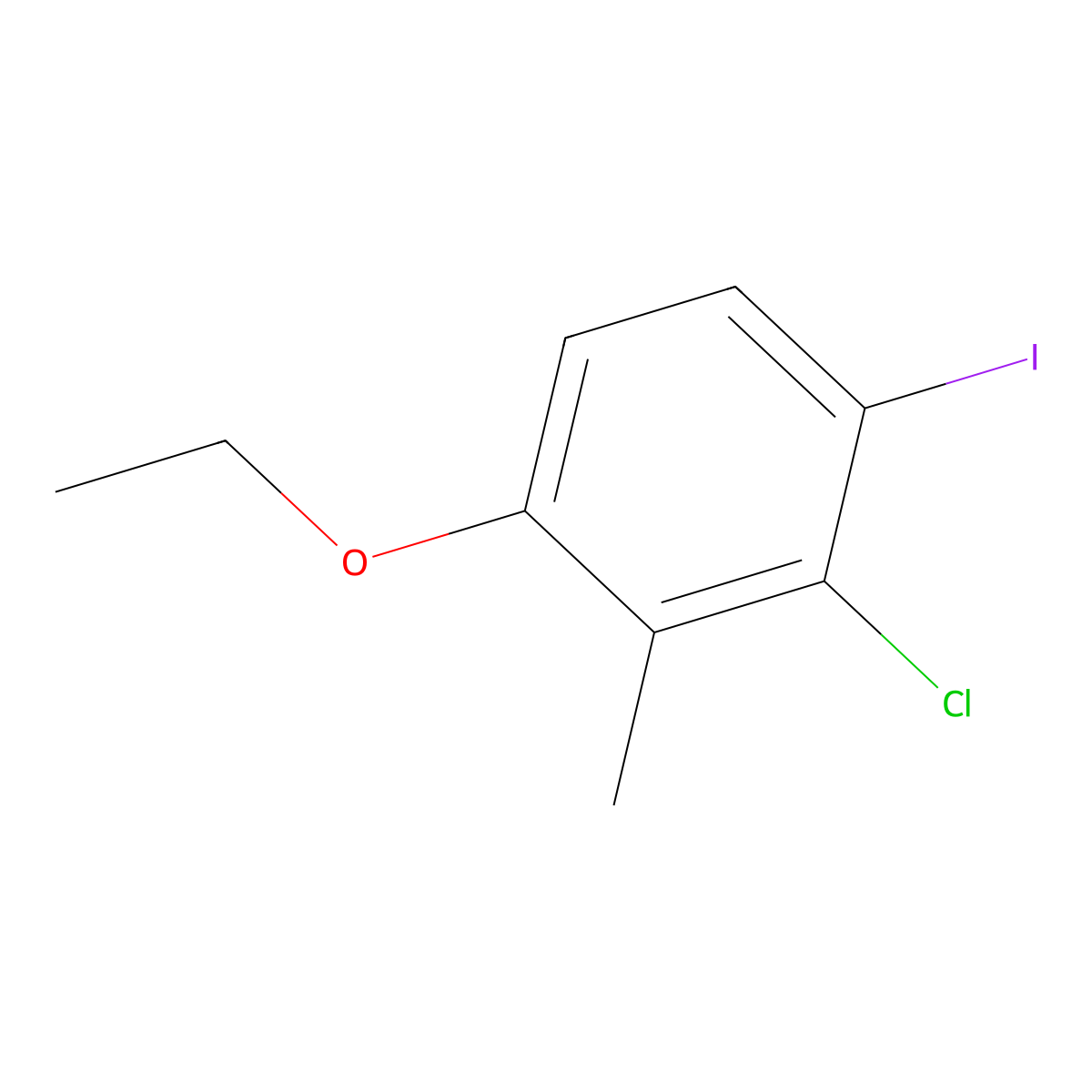 2-Chloro-4-ethoxy-1-iodo-3-methylbenzene molecular structure, CAS 2385978-01-6