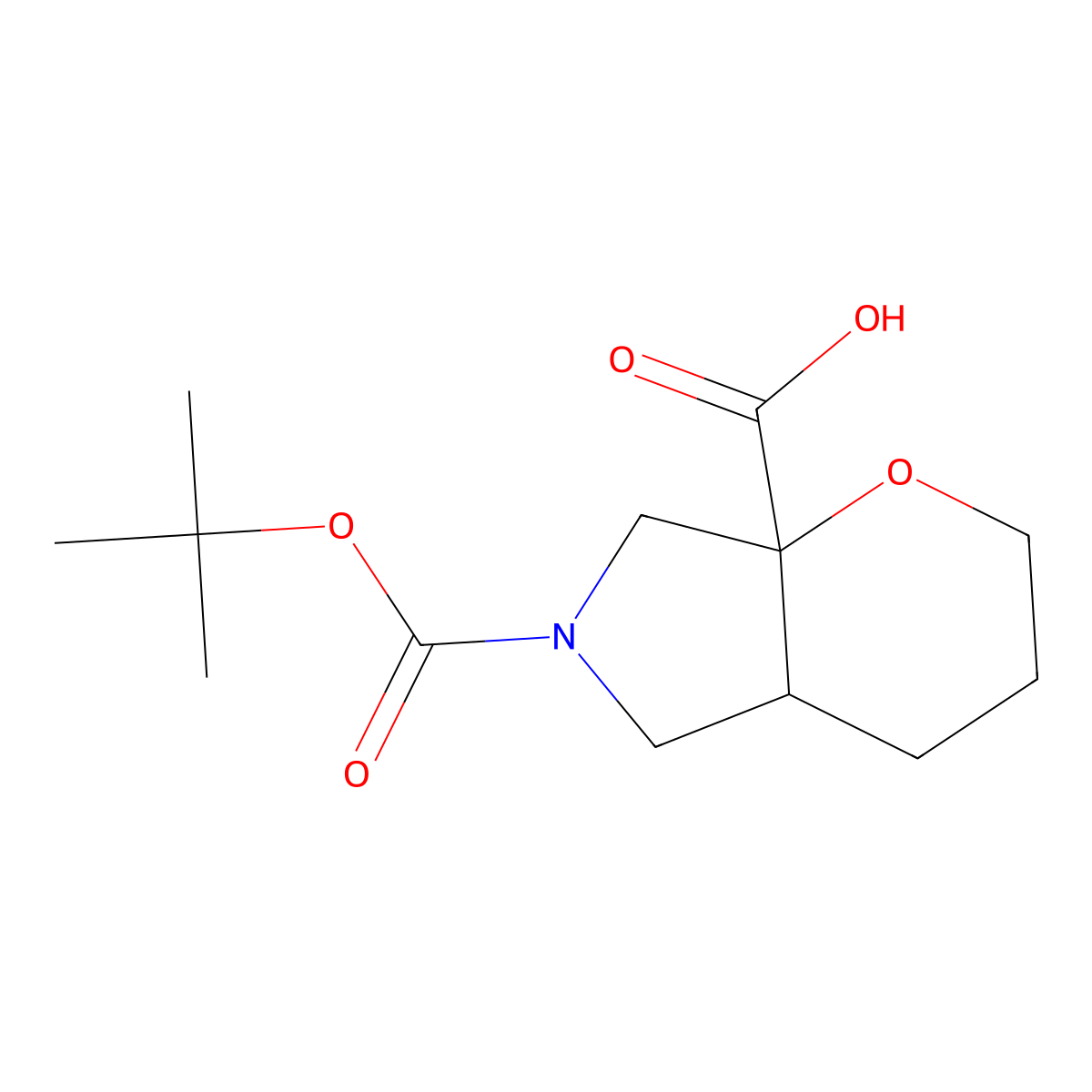 6-[(Tert-butoxy)carbonyl]-octahydropyrano[2,3-c]pyrrole-7a-carboxylic acid molecular structure, CAS 2385978-24-3